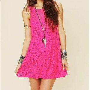 💠 Free People | Pink Miles of Lace Dress